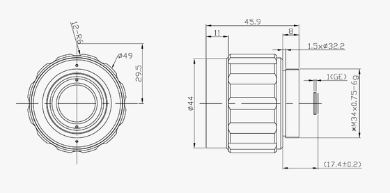 FWD-35 35mm EFL LWIR Motorized Zoom Lens với bước sóng 8-12μm và thiết kế Athermalized