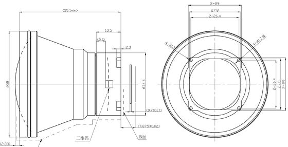 Ống kính zoom cơ giới FWD-55 55mm F1.1 1280×1024@12μm LWIR — Dòng Chalcogenide dành cho hình ảnh nhiệt