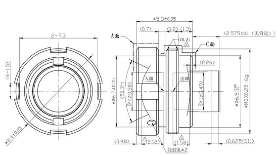 FWD-4.3 4.3mm F1.2 256×192@12μm Lens zoom động cơ LWIR với bước sóng 8-12 μm cho hình ảnh nhiệt