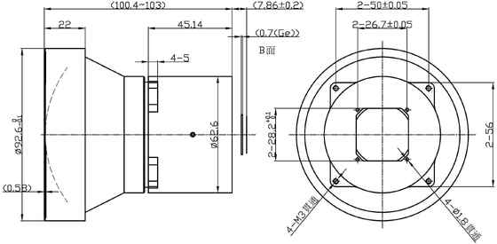 FWD-100 100mm F1.2 1280×1024@12μm Lens Zoom động cơ LWIR với bước sóng 8-12 μm cho hình ảnh nhiệt