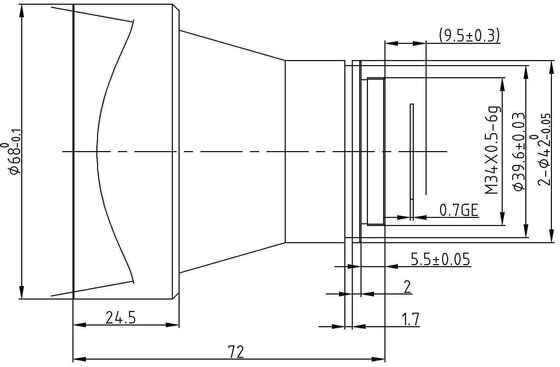 FWD-55 55mm F1.0 1280×1024@12μm Lens zoom động cơ LWIR với bước sóng 8-12 μm cho hình ảnh nhiệt