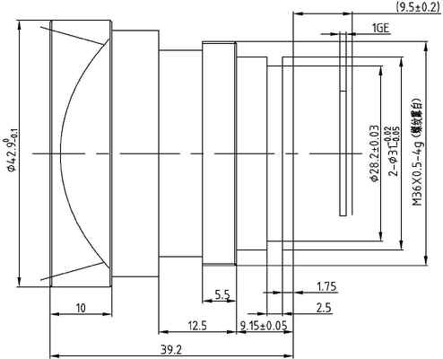 FWD-35 35mm F1.0 1280×1024@12μm Lens zoom động cơ LWIR với bước sóng 8-12 μm cho hình ảnh nhiệt